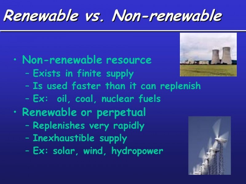 difference b w renewable and nonrenewable resources